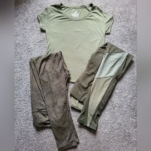 Olive Green Women's Active Leggings by